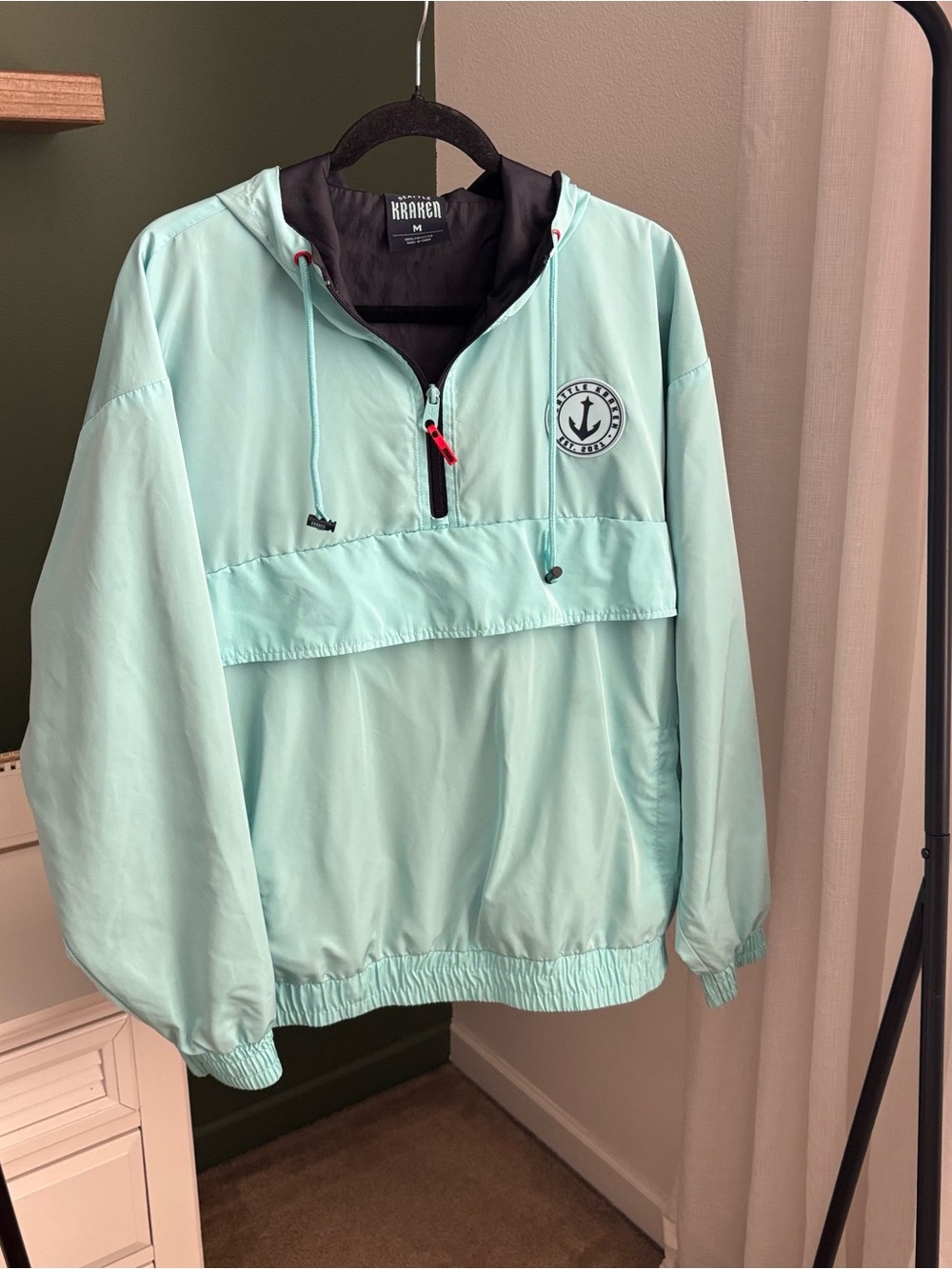 Seattle Kraken Mint Green Pullover Windbreaker